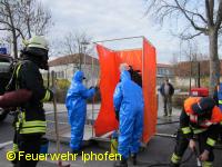 Die Dekontaminationsdusche von Sickershausen steht