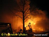 Schreinerei in Vollbrand