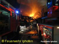 Schreinerei in Vollbrand