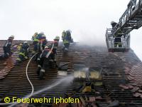 Brand eines Garagendachstuhls