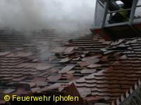 Brand eines Garagendachstuhls