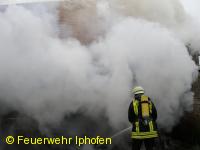 Brand eines Garagendachstuhls