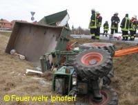 Verkehrsunfall Traktor Rödelsee