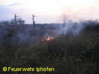 Böschungsbrand an der Bahnlinie