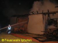 Scheunenbrand in Hellmitzheim