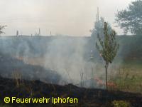 Bahndammbrand zwischen Iphofen und Mainbernheim