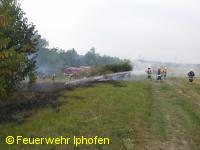 Bahndammbrand zwischen Iphofen und Mainbernheim