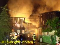 Schreinerei im Vollbrand