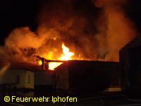 Schreinerei im Vollbrand