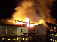 Schreinerei im Vollbrand