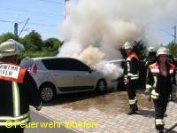 PKW-Brand am Bahnhof Iphofen