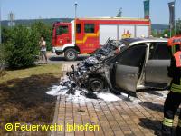 PKW-Brand am Bahnhof Iphofen