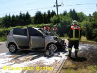 PKW-Brand am Bahnhof Iphofen