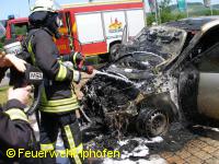 PKW-Brand am Bahnhof Iphofen