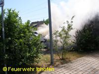 PKW-Brand am Bahnhof Iphofen