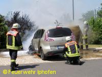 PKW-Brand am Bahnhof Iphofen