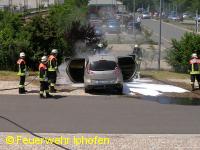 PKW-Brand am Bahnhof Iphofen