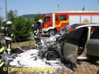 PKW-Brand am Bahnhof Iphofen