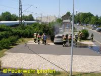 PKW-Brand am Bahnhof Iphofen