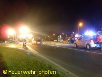 Verkehrsunfall B8 im Kreuzungsbereich