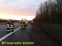 Umgestürzter Gefahrgut-LKW auf A7