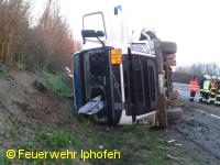 Umgestürzter Gefahrgut-LKW auf A7