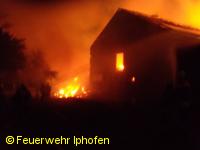 Brand landwirtschaftliches Anwesen in Hellmitzheim